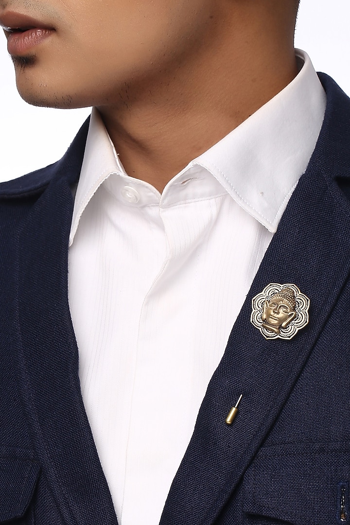 Antique Gold Buddha Lapel Pin by Cosa Nostraa at Pernia's Pop Up Shop