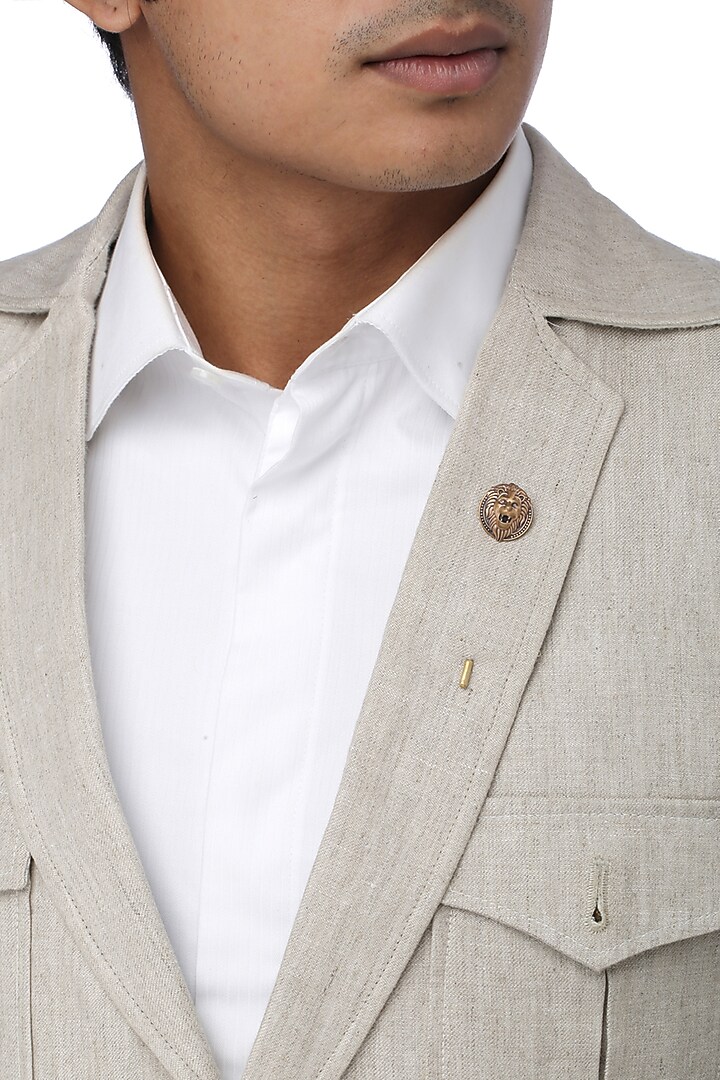 Antique Gold Uber Lion Lapel Pin by Cosa Nostraa at Pernia's Pop Up Shop