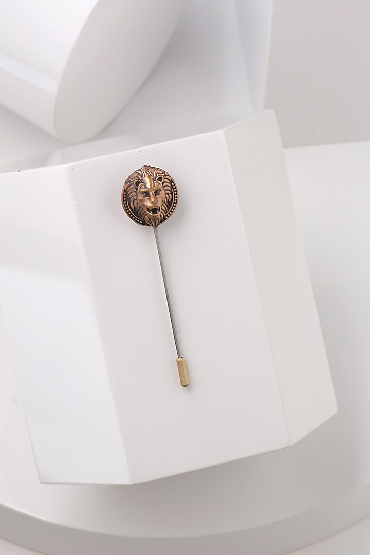 Antique Gold Uber Lion Lapel Pin by Cosa Nostraa at Pernia's Pop Up Shop
