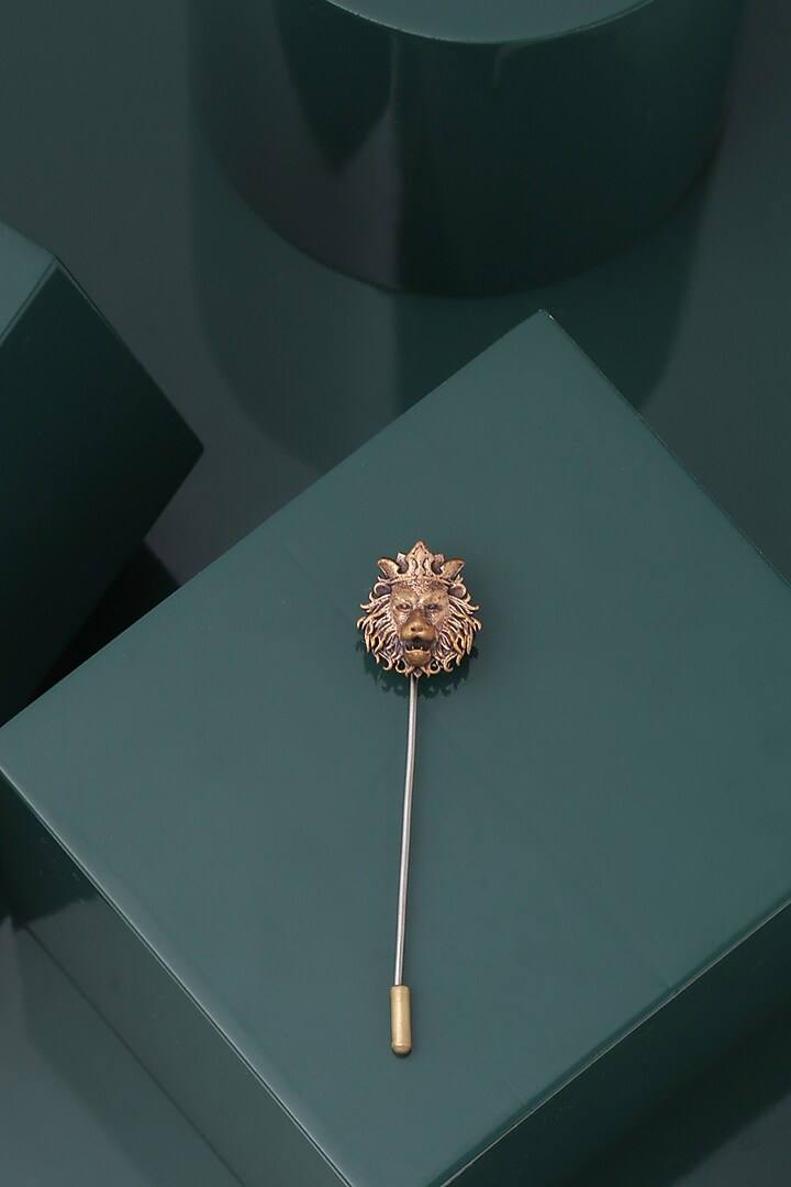 Antique Gold Roaring Lion Lapel Pin by Cosa Nostraa at Pernia's Pop Up Shop