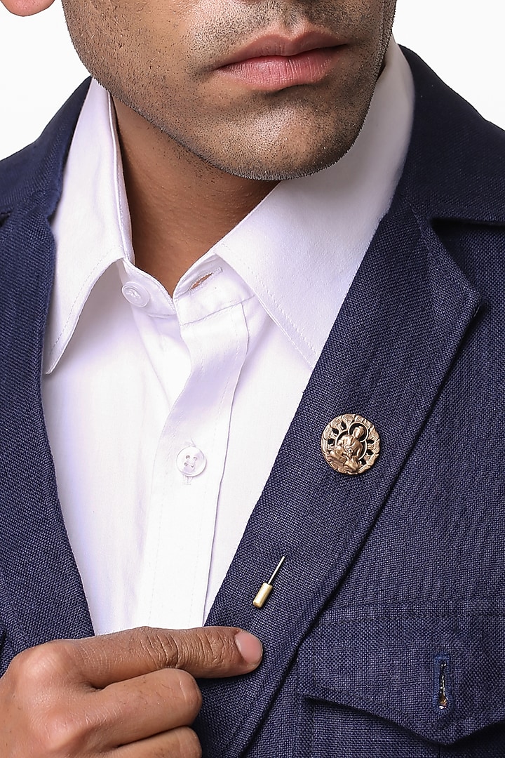 Antique Gold Enlightened Buddha Lapel Pin by Cosa Nostraa at Pernia's Pop Up Shop