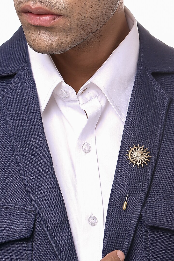 Antique Gold Sun & Moon Lapel Pin by Cosa Nostraa at Pernia's Pop Up Shop