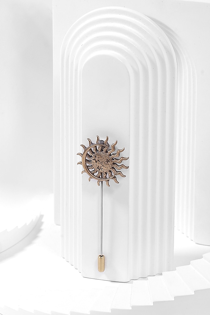 Antique Gold Sun & Moon Lapel Pin by Cosa Nostraa at Pernia's Pop Up Shop