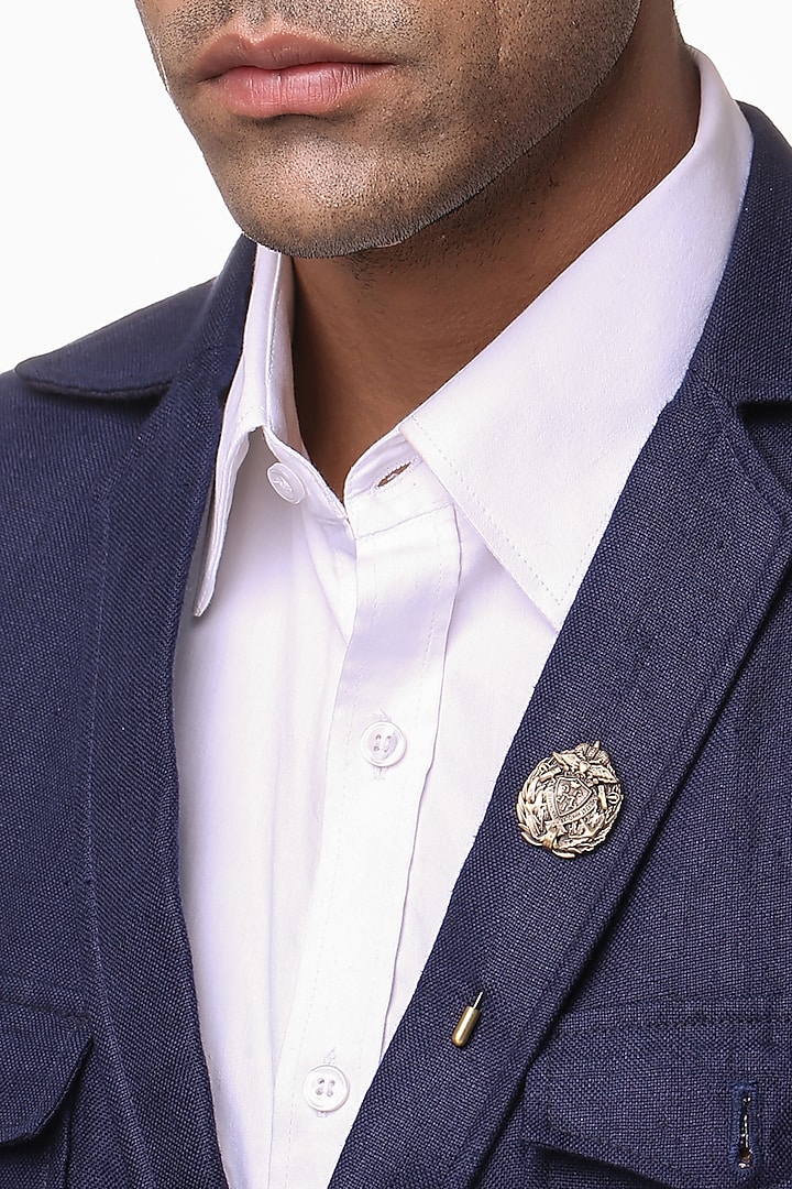 Antique Gold Musashi Lapel Pin by Cosa Nostraa at Pernia's Pop Up Shop