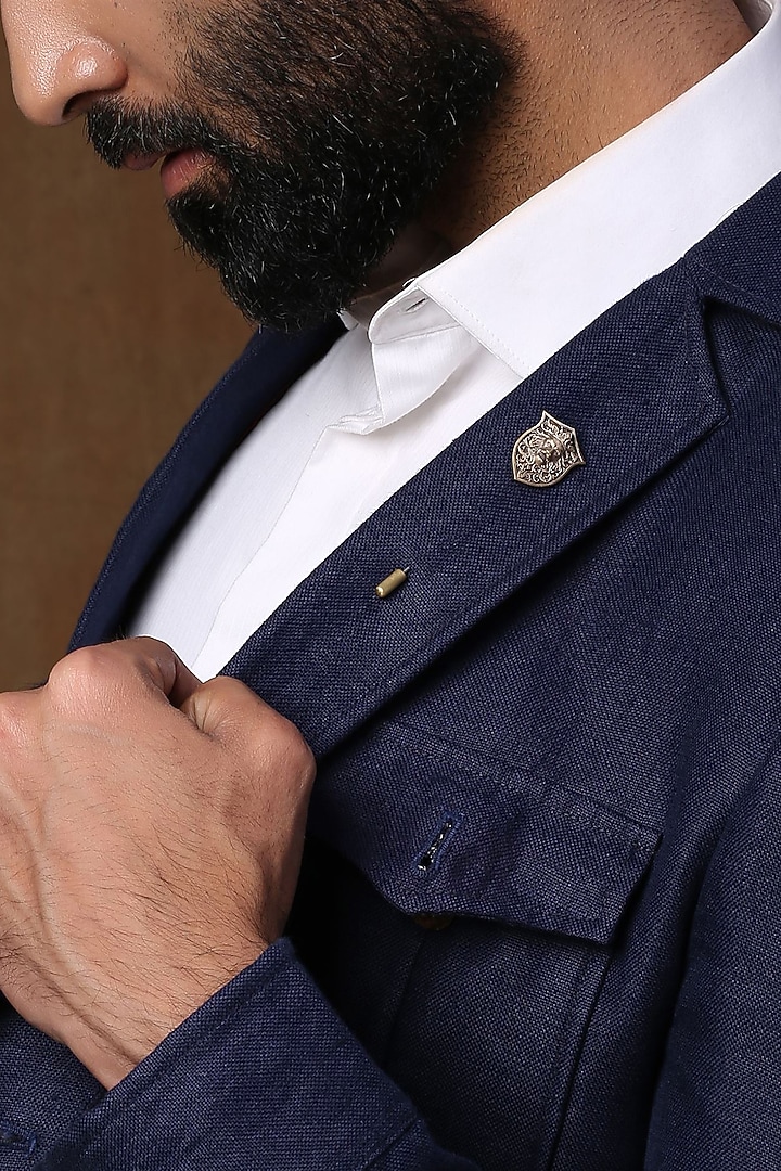 Antique Gold Brass Lapel Pins (Set of 2) by Cosa Nostraa at Pernia's Pop Up Shop