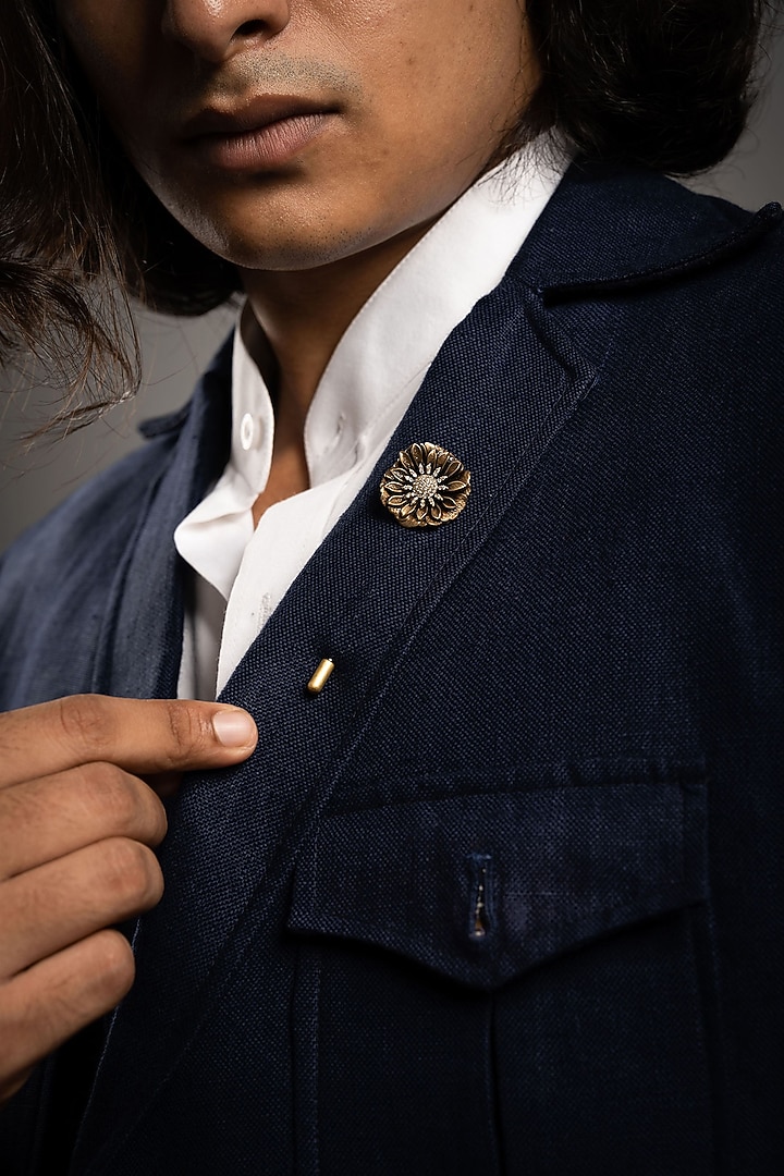 Antique Gold Brass Lapel Pins (Set of 2) by Cosa Nostraa at Pernia's Pop Up Shop