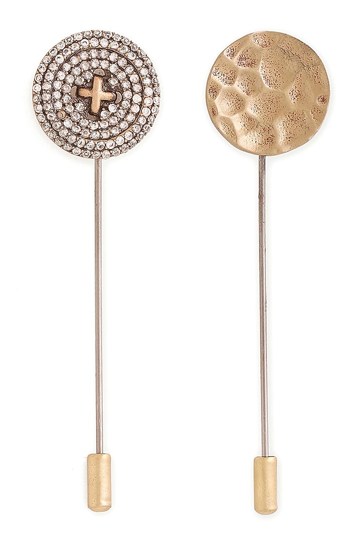 Antique Gold Brass Lapel Pins (Set of 2) by Cosa Nostraa at Pernia's Pop Up Shop