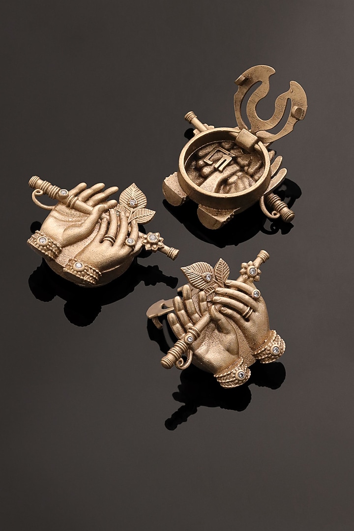 Antique Gold Brass Button Cover Combo Set by Cosa Nostraa at Pernia's Pop Up Shop