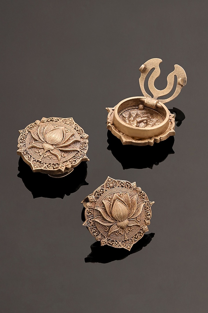 Antique Gold Brass Button Cover Combo Set by Cosa Nostraa at Pernia's Pop Up Shop
