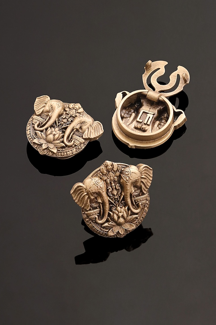Antique Gold Brass Button Cover Combo Set by Cosa Nostraa at Pernia's Pop Up Shop