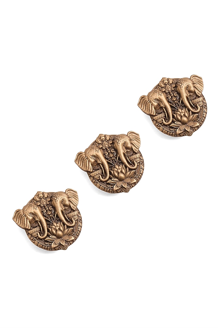 Antique Gold Brass Button Cover Combo Set by Cosa Nostraa at Pernia's Pop Up Shop