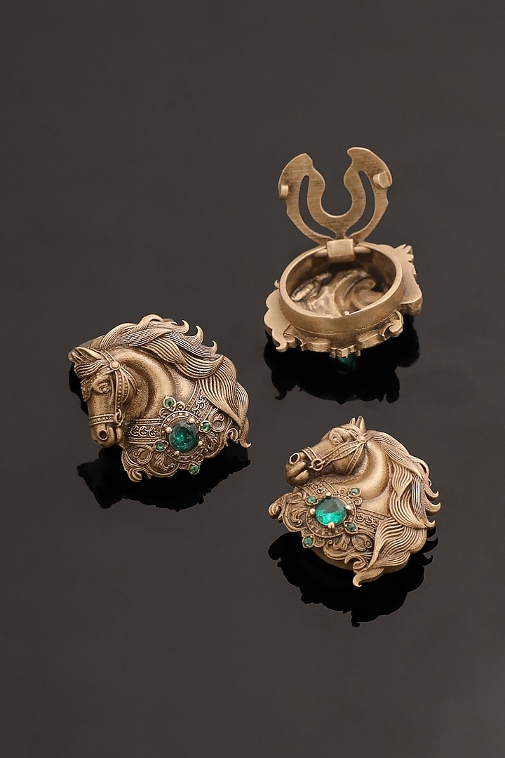 Antique Gold Brass Button Covers (Set Of 3) by Cosa Nostraa at Pernia's Pop Up Shop