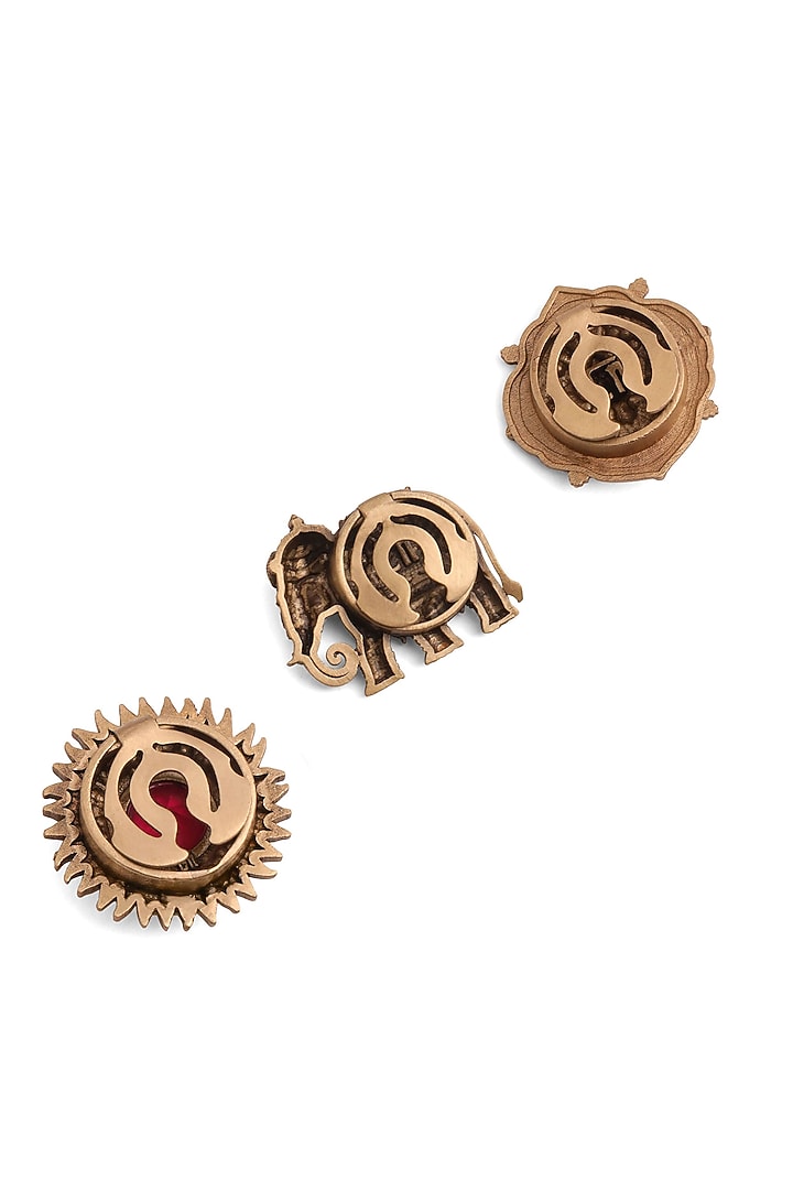 Antique Gold Brass Button Cover Combo Set by Cosa Nostraa at Pernia's Pop Up Shop