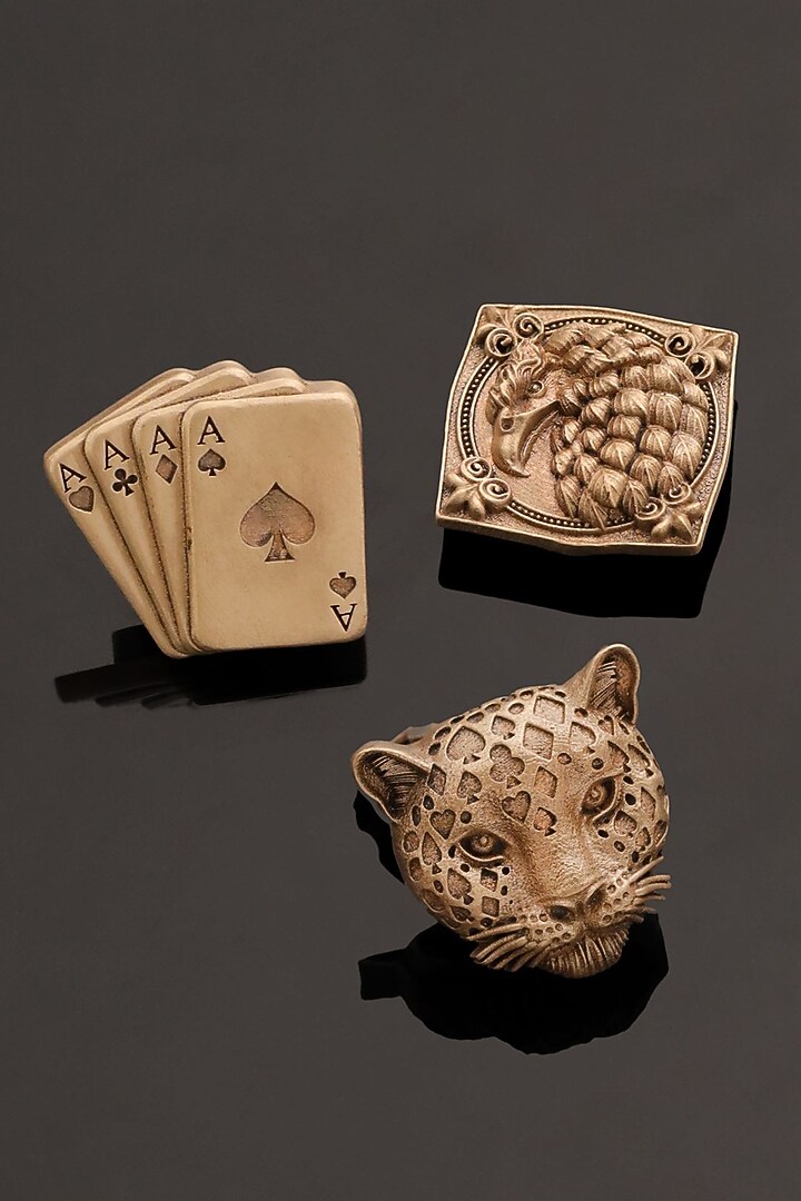 Antique Gold Brass Button Cover Combo Set by Cosa Nostraa at Pernia's Pop Up Shop