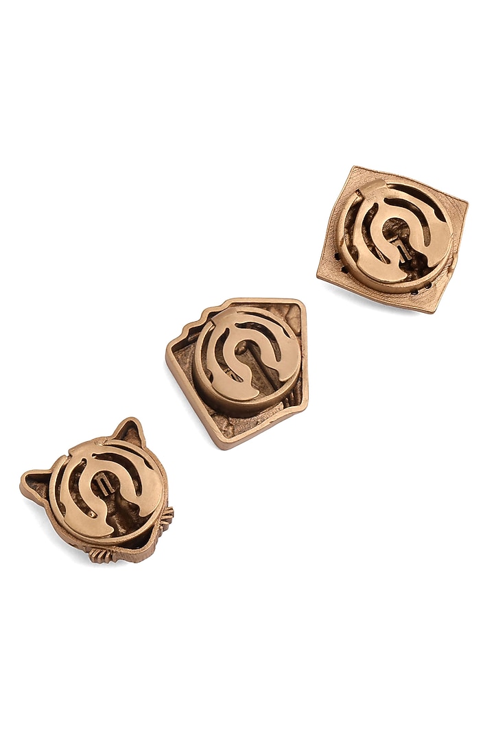 Antique Gold Brass Button Cover Combo Set by Cosa Nostraa at Pernia's Pop Up Shop
