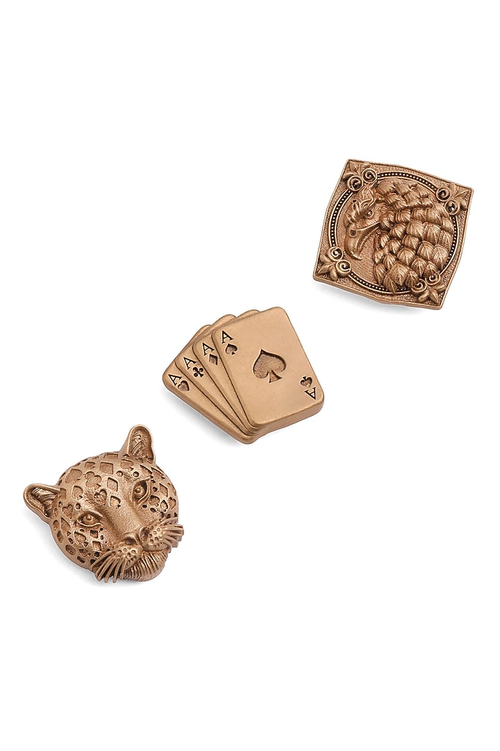 Antique Gold Brass Button Cover Combo Set by Cosa Nostraa at Pernia's Pop Up Shop