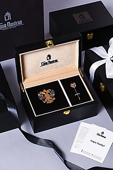 Dual Tone Finish Brooch With Lapel Pin by Cosa Nostraa-GIFTS FOR HIM