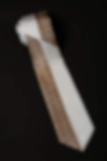 White Handcrafted Silk Tie With Lapel Pin by Cosa Nostraa at Pernia's Pop Up Shop