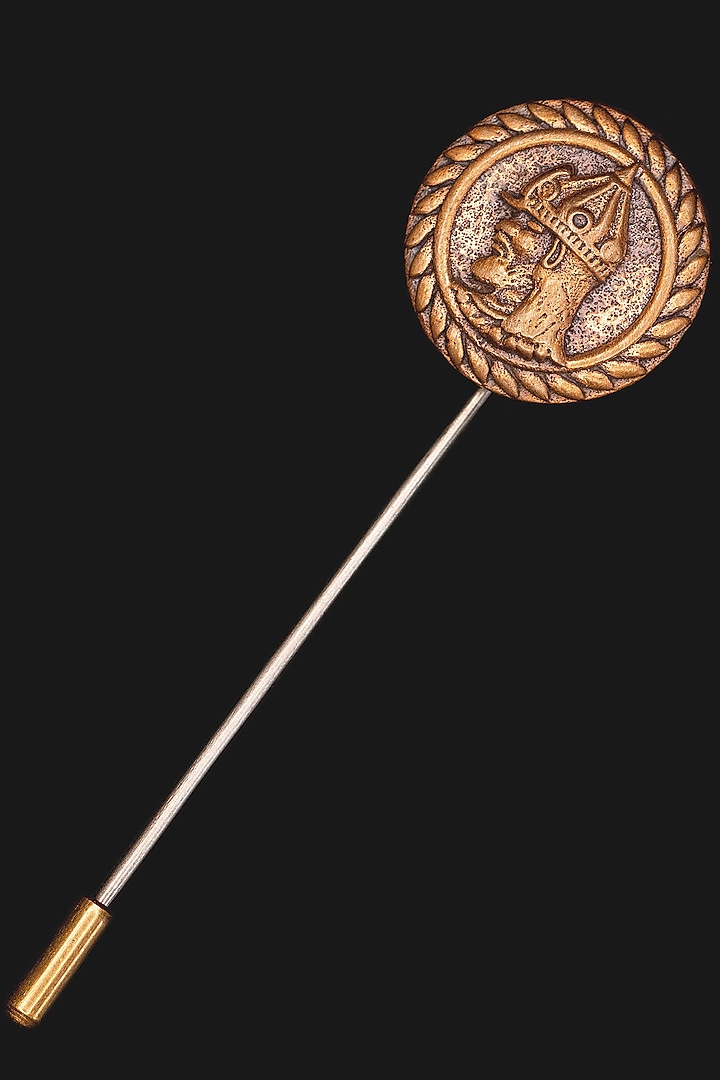 White Silk Handcrafted Tie With Lapel Pin by Cosa Nostraa at Pernia's Pop Up Shop