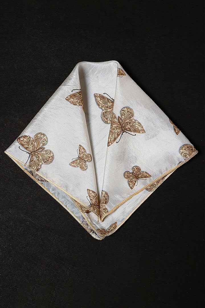 White Silk Bow Tie With Pockets Square by Cosa Nostraa at Pernia's Pop Up Shop