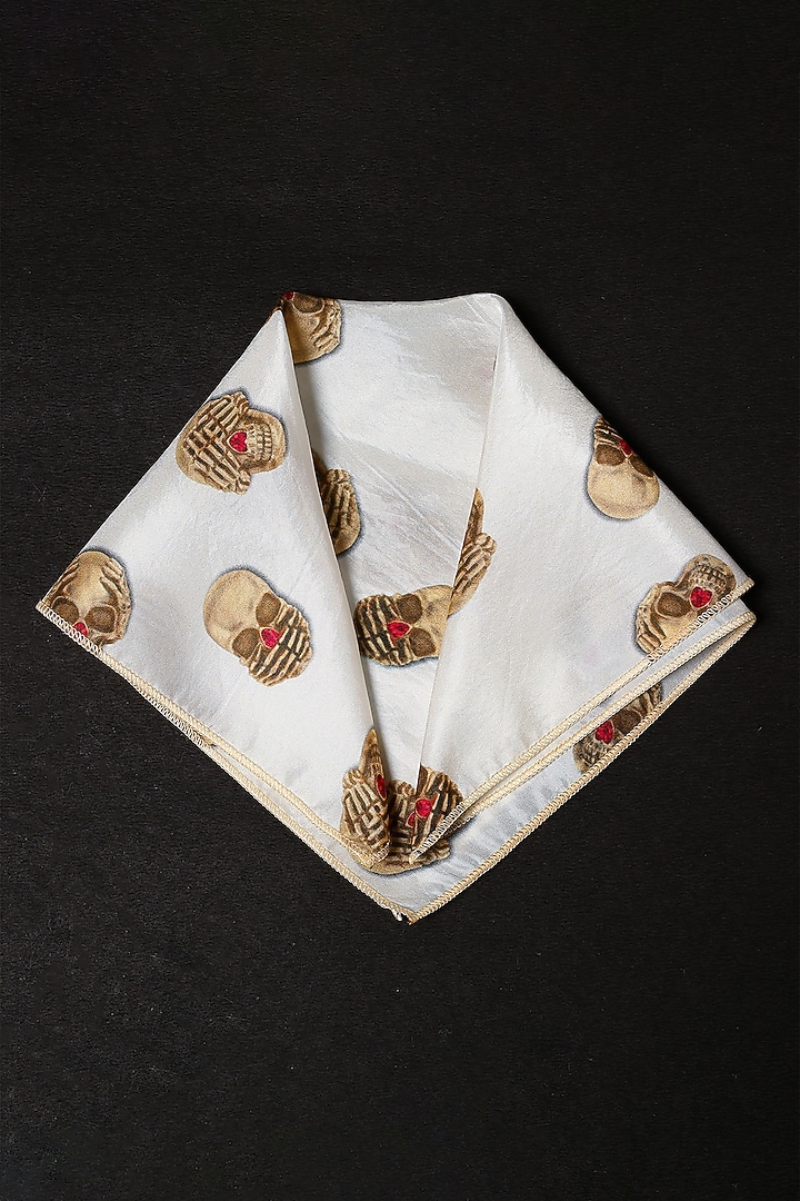 White Silk Bow Tie With Pocket Square by Cosa Nostraa at Pernia's Pop Up Shop