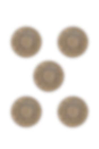 Antique Gold Sunflower Glitter Buttons (Set of 5) by Cosa Nostraa at Pernia's Pop Up Shop