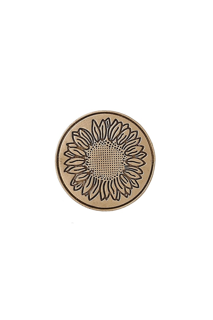 Antique Gold Sunflower Glitter Buttons (Set of 5) by Cosa Nostraa at Pernia's Pop Up Shop