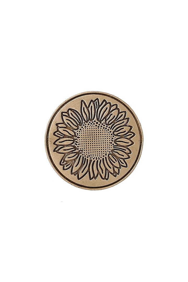 Antique Gold Sunflower Glitter Buttons (Set of 7) by Cosa Nostraa at Pernia's Pop Up Shop