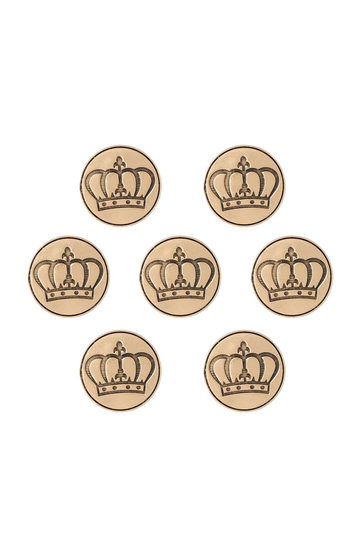 Antique Gold Elite Crown Buttons (Set of 7) by Cosa Nostraa at Pernia's Pop Up Shop