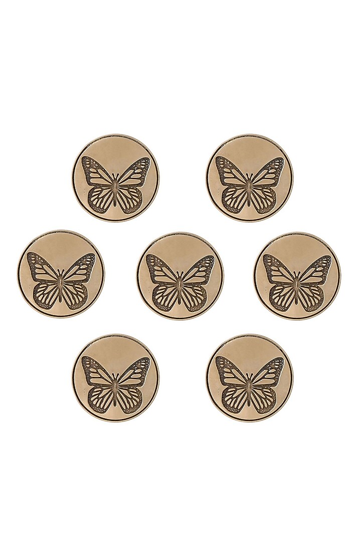 Antique Gold Dainty Butterfly Buttons (Set of 7) by Cosa Nostraa at Pernia's Pop Up Shop