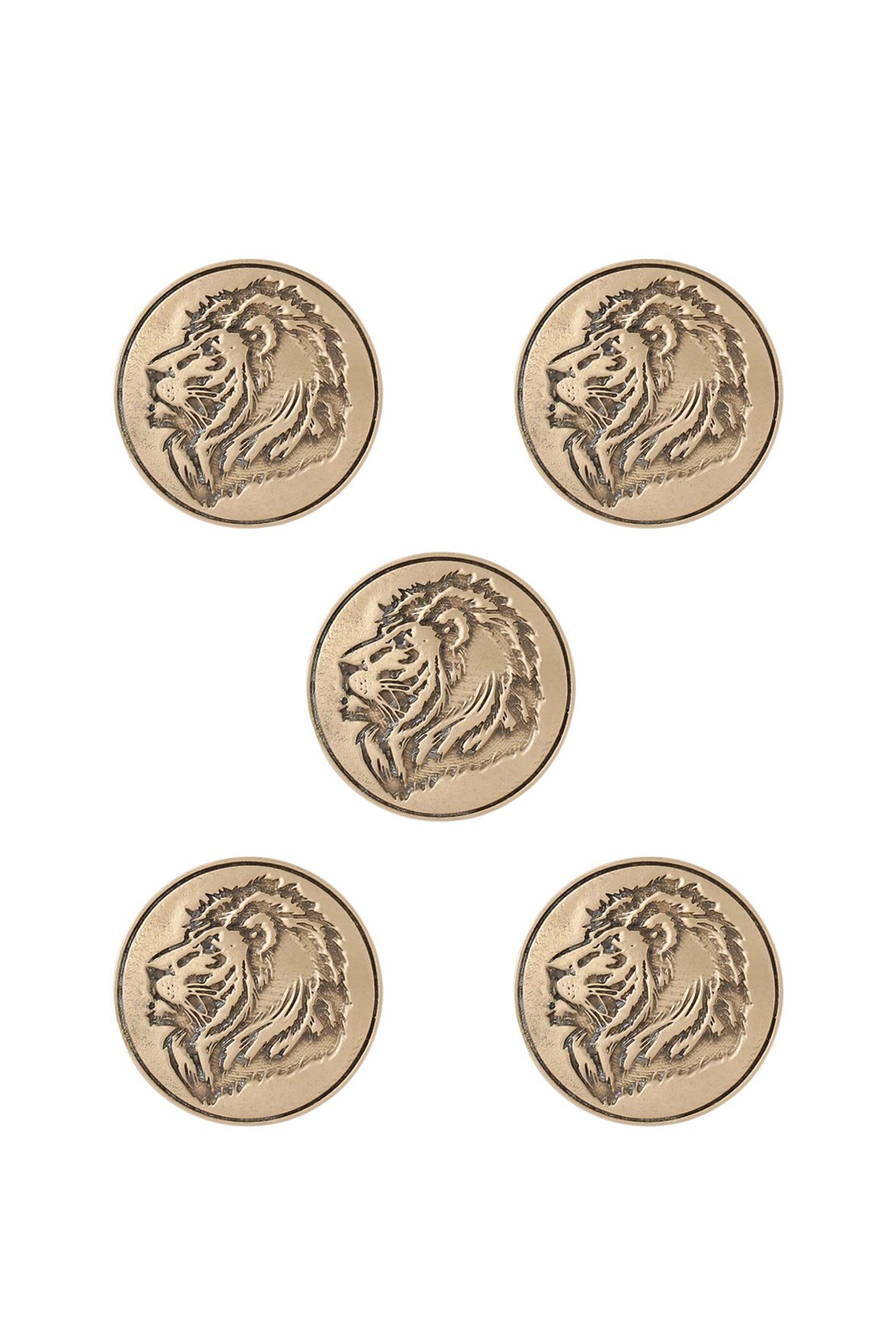 Antique Gold Lion Mane Buttons (Set of 5) by Cosa Nostraa at Pernia's Pop Up Shop