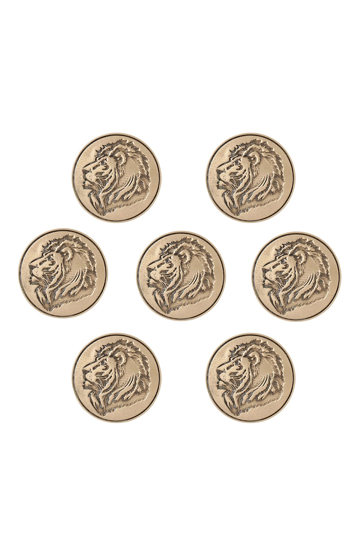 Antique Gold Lion Mane Buttons (Set of 7) by Cosa Nostraa at Pernia's Pop Up Shop
