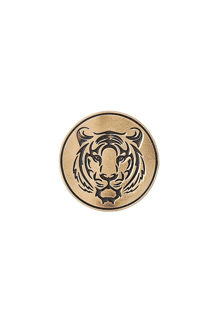 Antique Gold Fiery Tiger Buttons (Set of 5) by Cosa Nostraa at Pernia's Pop Up Shop