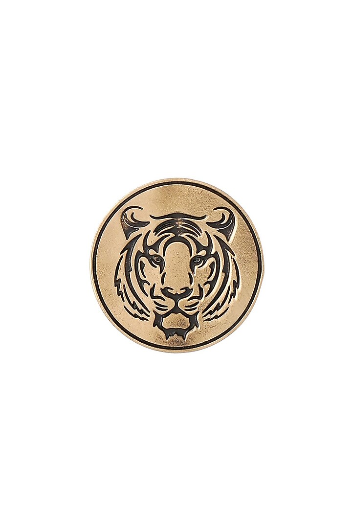 Antique Gold Fiery Tiger Buttons (Set of 7) by Cosa Nostraa at Pernia's Pop Up Shop