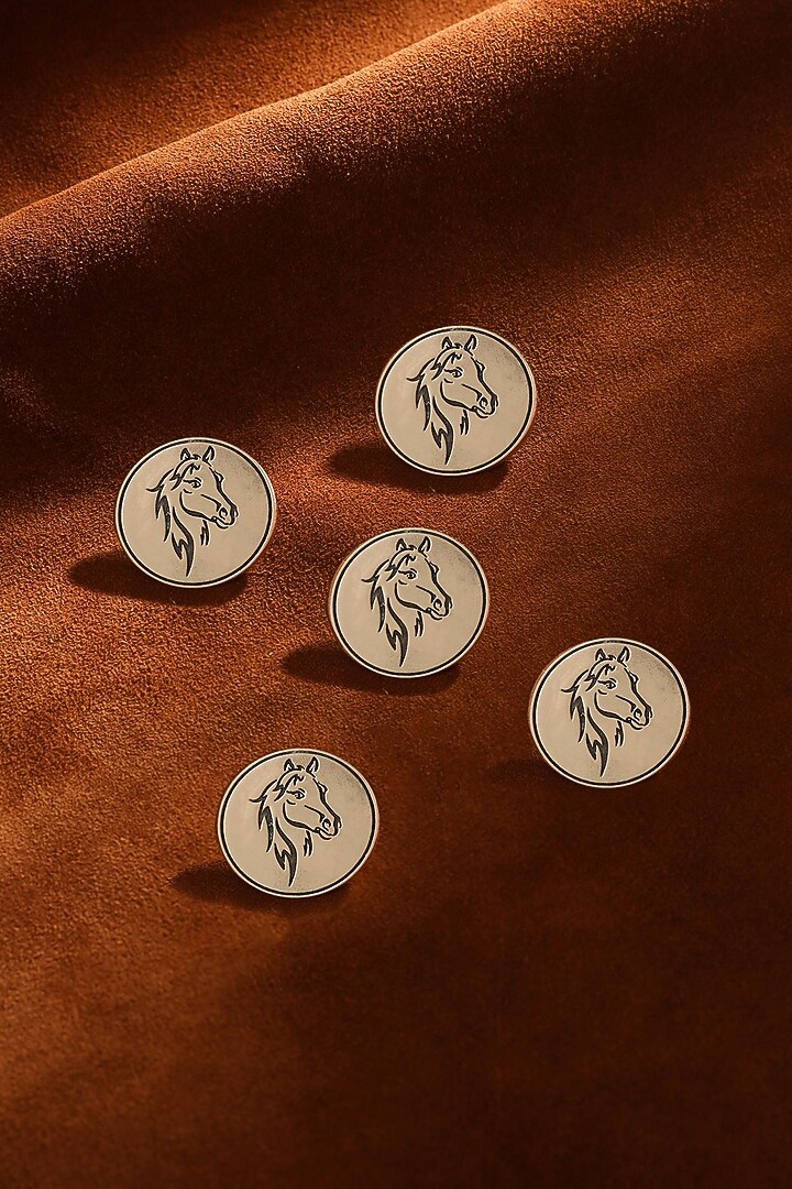 Antique Gold King Knight Buttons (Set of 5) by Cosa Nostraa at Pernia's Pop Up Shop