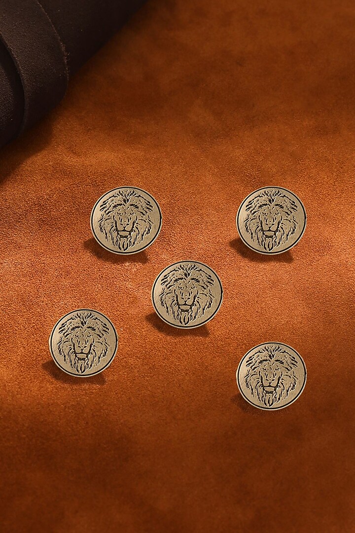 Antique Gold Power Ruler Buttons (Set of 5) by Cosa Nostraa at Pernia's Pop Up Shop