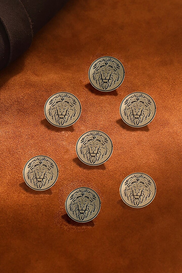 Antique Gold Power Ruler Buttons (Set of 7) by Cosa Nostraa at Pernia's Pop Up Shop