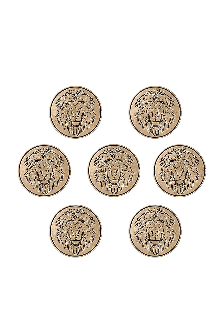 Antique Gold Power Ruler Buttons (Set of 7) by Cosa Nostraa at Pernia's Pop Up Shop