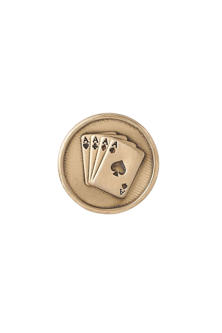 Antique Gold Aces Rule Buttons (Set of 5) by Cosa Nostraa at Pernia's Pop Up Shop