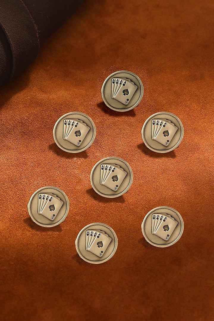 Antique Gold Aces Rule Buttons (Set of 7) by Cosa Nostraa at Pernia's Pop Up Shop
