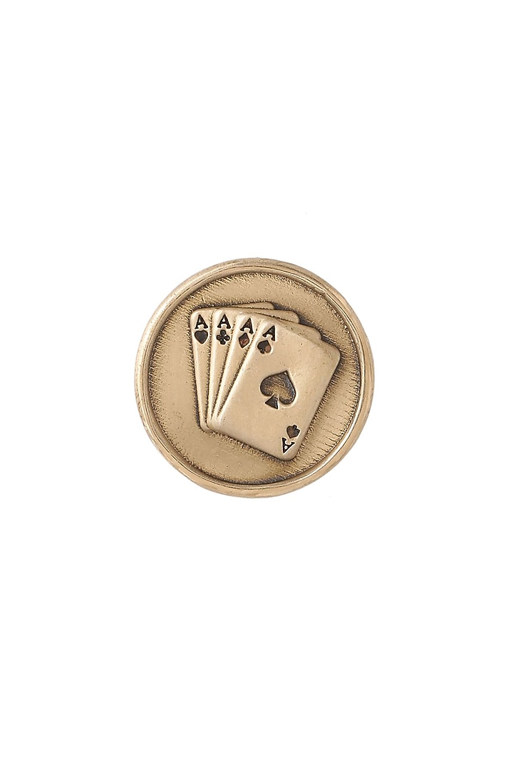 Antique Gold Aces Rule Buttons (Set of 7) by Cosa Nostraa at Pernia's Pop Up Shop