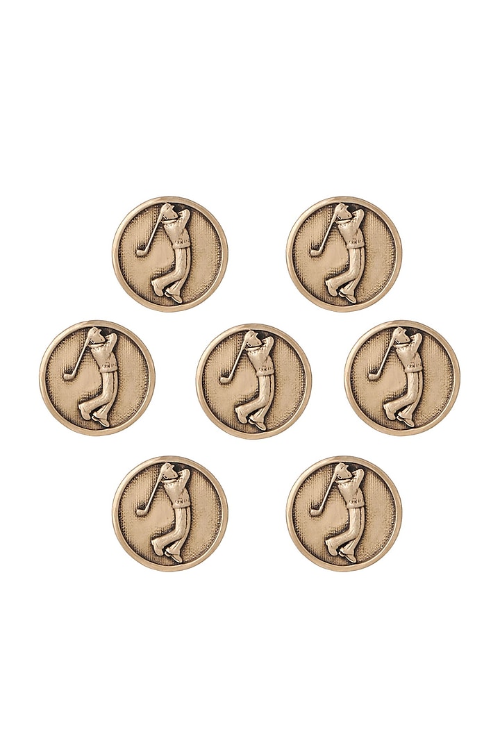 Antique Gold Golfer Buttons (Set of 7) by Cosa Nostraa at Pernia's Pop Up Shop