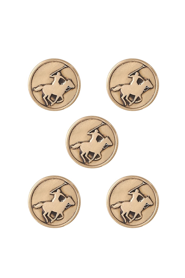 Antique Gold Warrior Buttons (Set of 5) by Cosa Nostraa at Pernia's Pop Up Shop