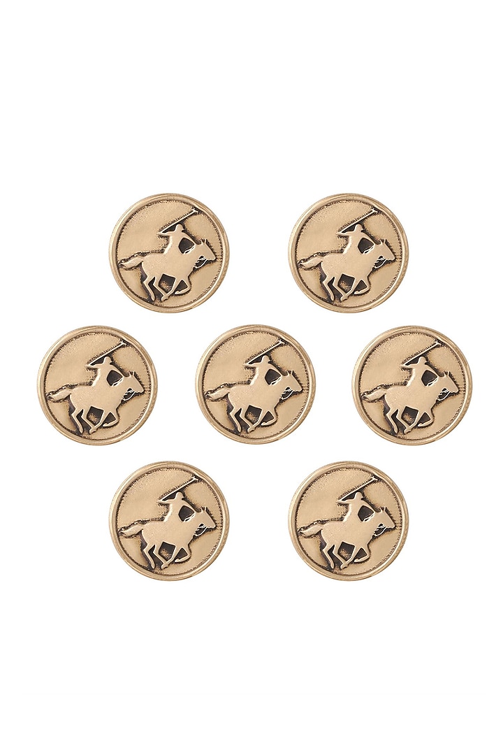 Antique Gold Warrior Buttons (Set of 7) by Cosa Nostraa at Pernia's Pop Up Shop