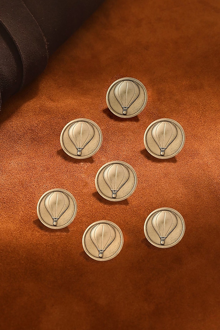 Antique Gold Air Balloon Buttons (Set of 7) by Cosa Nostraa at Pernia's Pop Up Shop