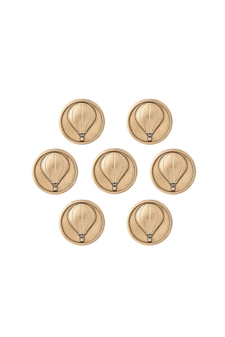 Antique Gold Air Balloon Buttons (Set of 7) by Cosa Nostraa at Pernia's Pop Up Shop