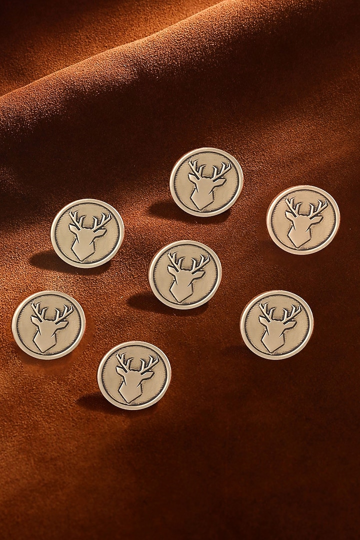 Antique Gold Imperial Stag Buttons (Set of 7) by Cosa Nostraa at Pernia's Pop Up Shop