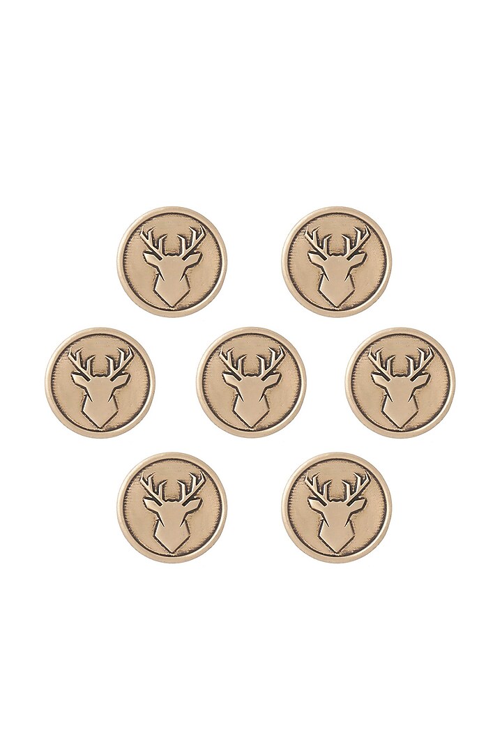 Antique Gold Imperial Stag Buttons (Set of 7) by Cosa Nostraa at Pernia's Pop Up Shop