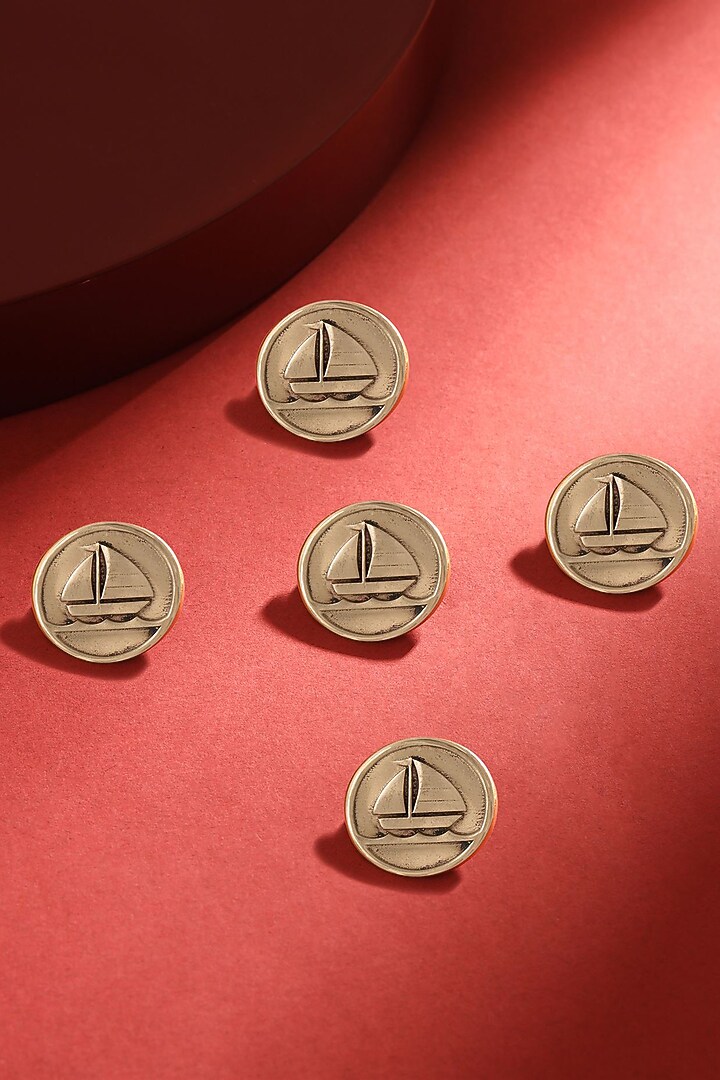 Antique Gold Sail Boat Buttons (Set of 5) by Cosa Nostraa at Pernia's Pop Up Shop