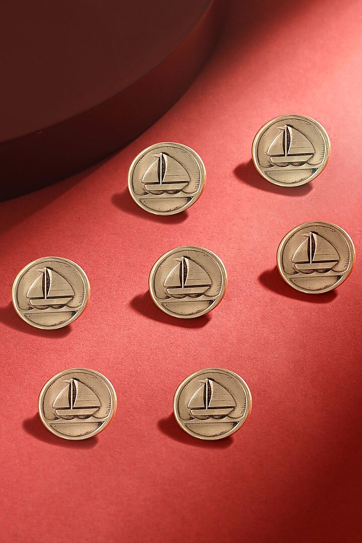 Antique Gold Sail Boat Buttons (Set of 7) by Cosa Nostraa at Pernia's Pop Up Shop